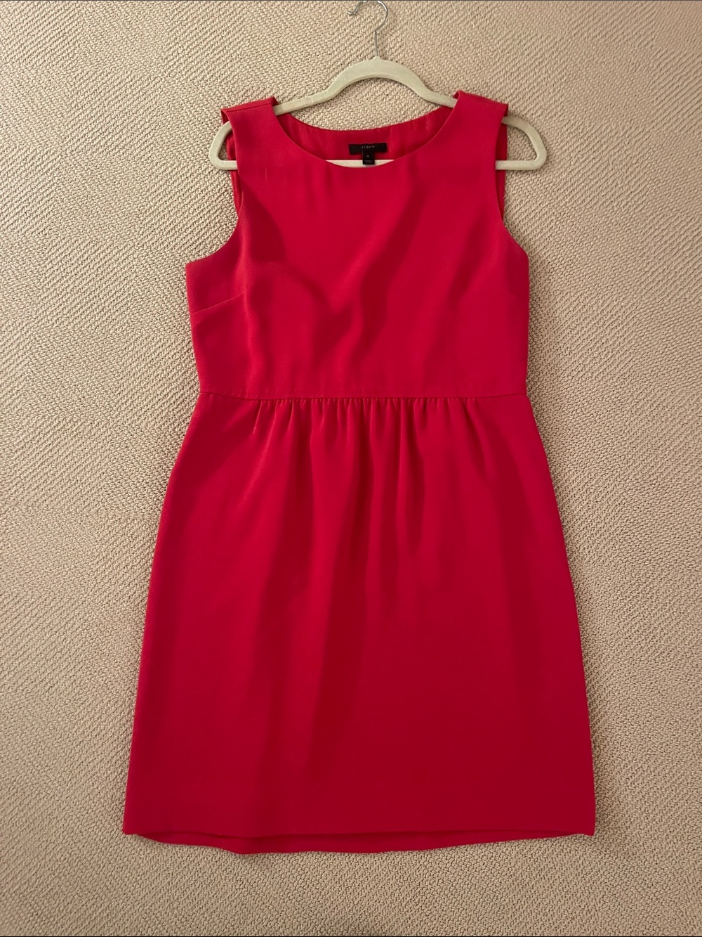 J. Crew Sleeveless Red Midi Sheath Dress